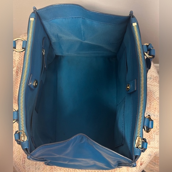 Coach Crosby Teal Leather Satchel - Picture 2 of 15